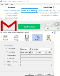 upsafe gmail backup